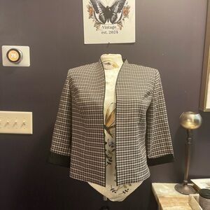 Classic Vtg Black, Pink and Grey Women's Blazer by Miss Dorby Petite size 12P